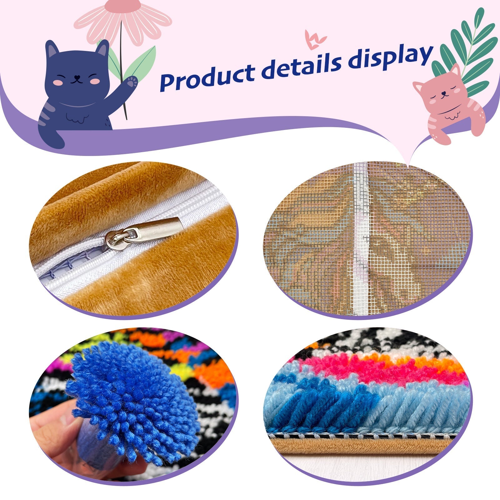 Lioness and cubs Latch Hook Pillow Kit