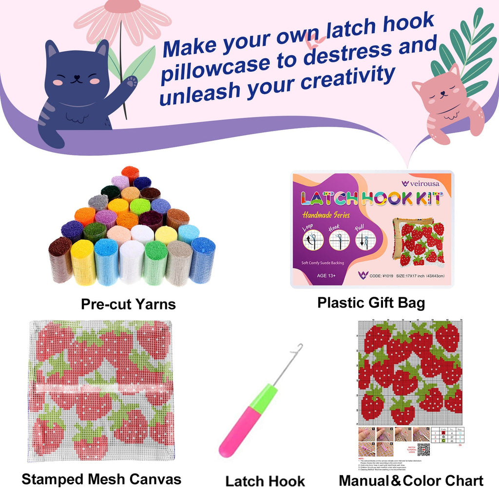 Fruit Design Latch Hook Pillow Kit