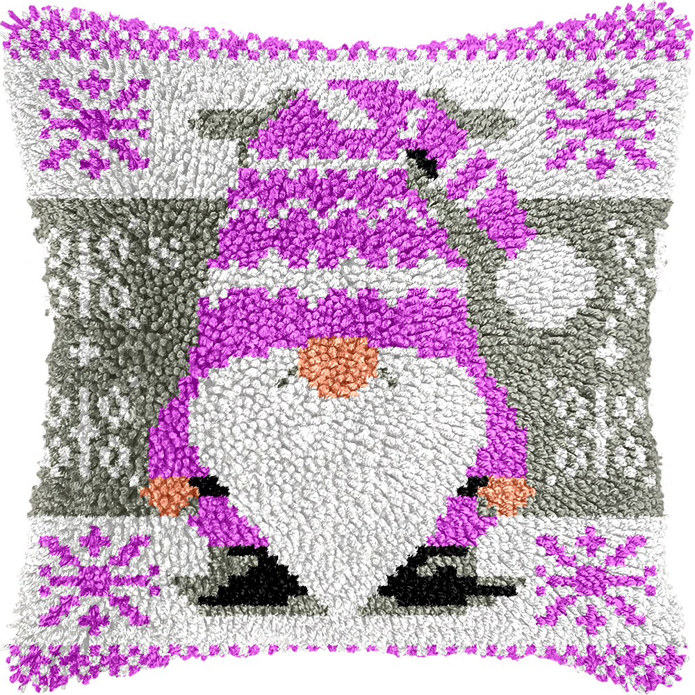 Christmas Gnomes Latch Hook Pillow Kit