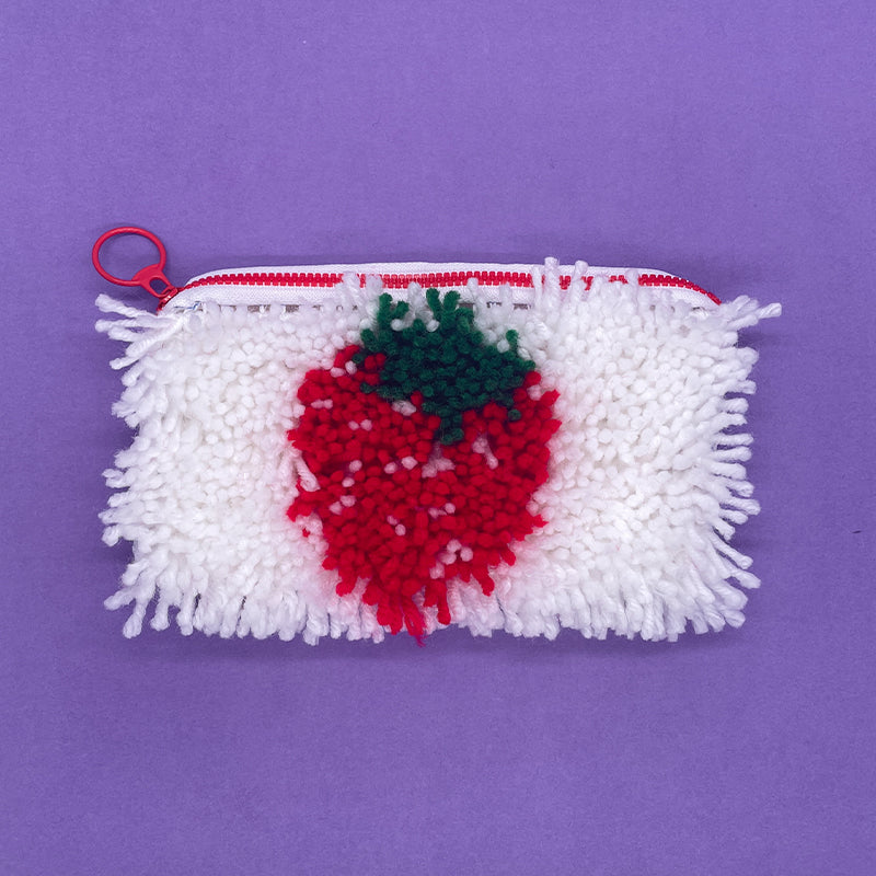 Strawberry Banana and Heart Pencil Case Latch Hook Kit