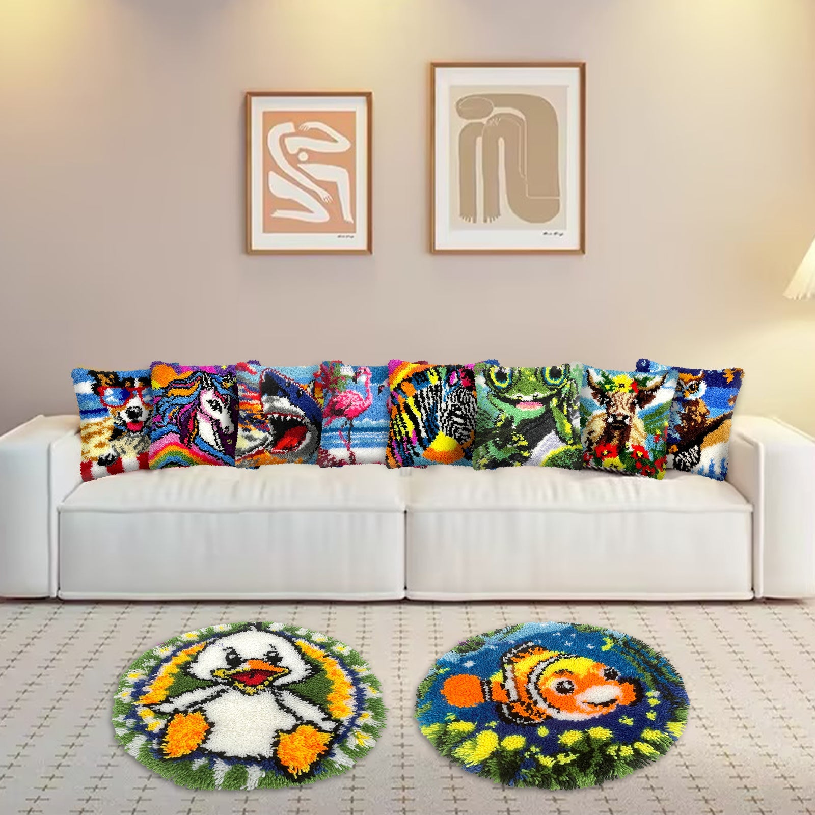 Majestic Cobra Latch Hook Pillow Kit