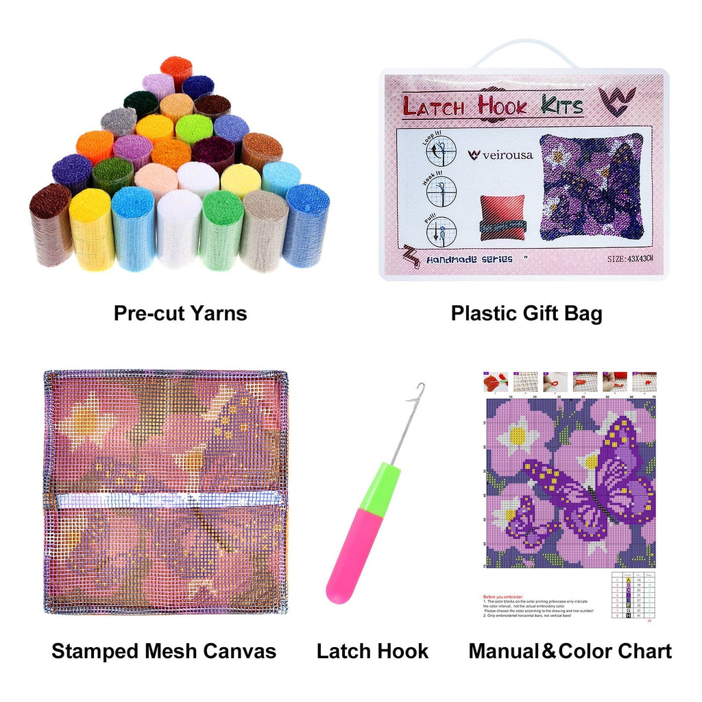 Tropical Flamingos Latch Hook Pillow Kit