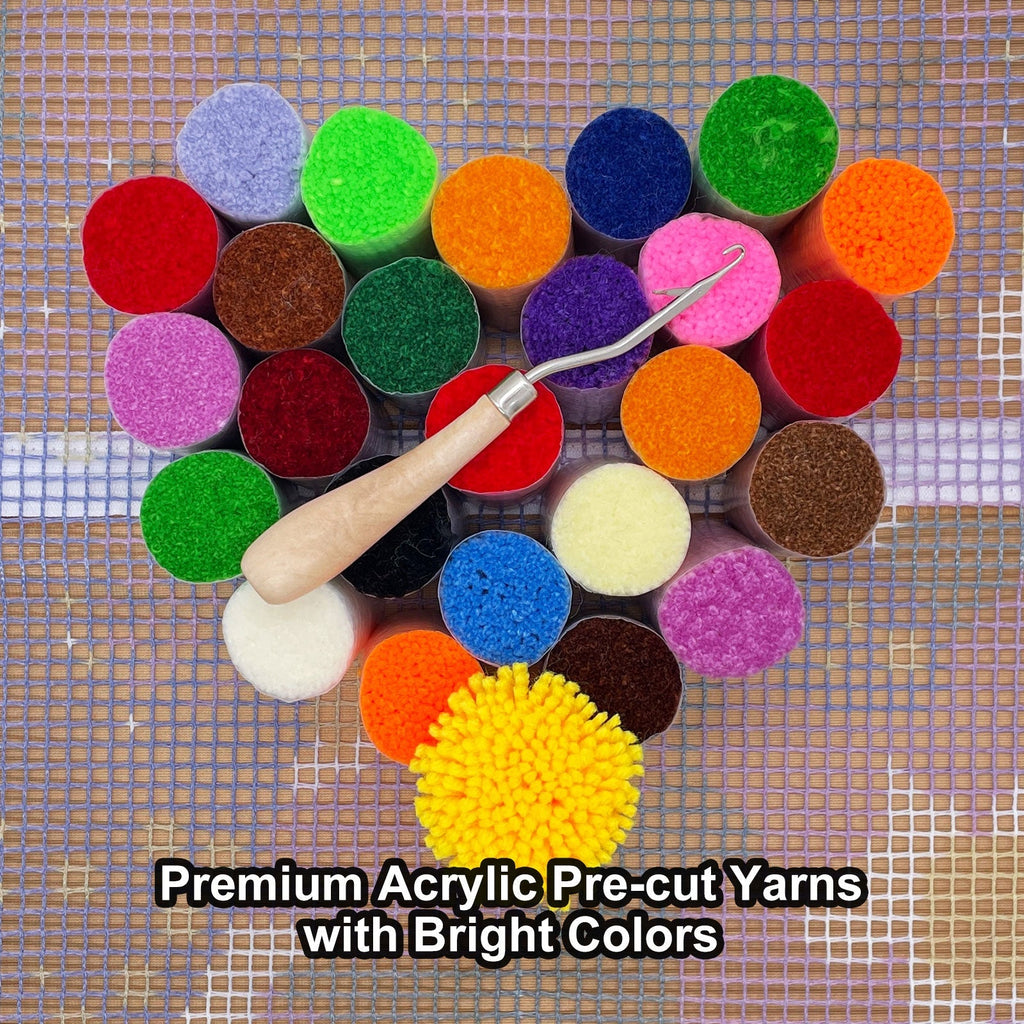 Firework & Castle Latch Hook Pillow Kit