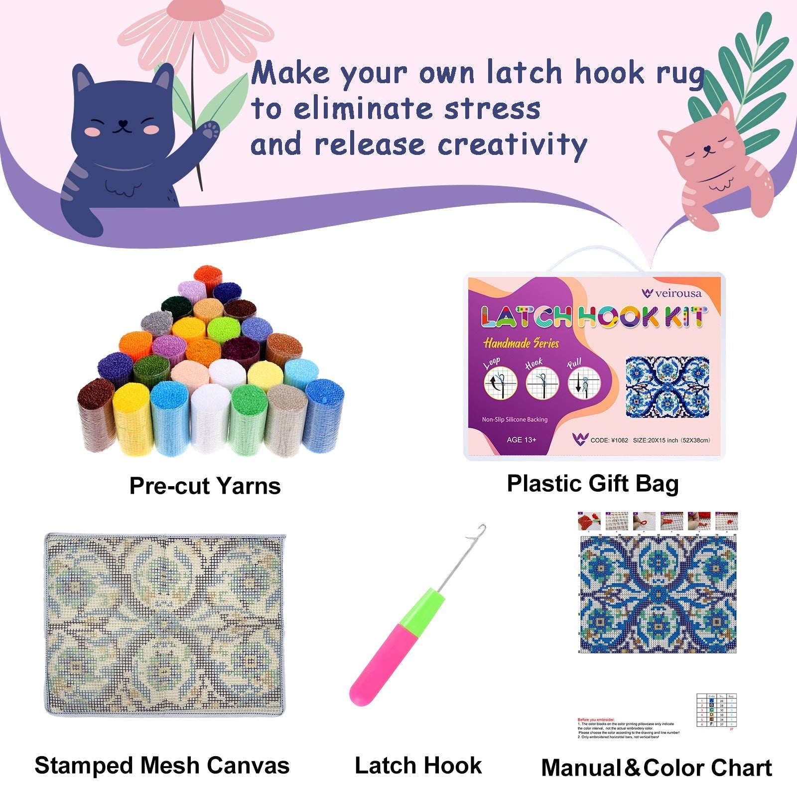 The Cat's Gaze Latch Hook Rug Kit