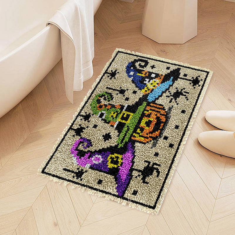 Witch's Hats Halloween Latch Hook Rug Kit