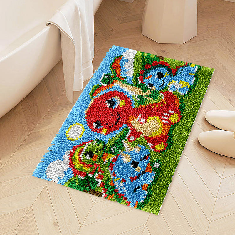 Dinosaur Grassland Latch Hook Rug Kit