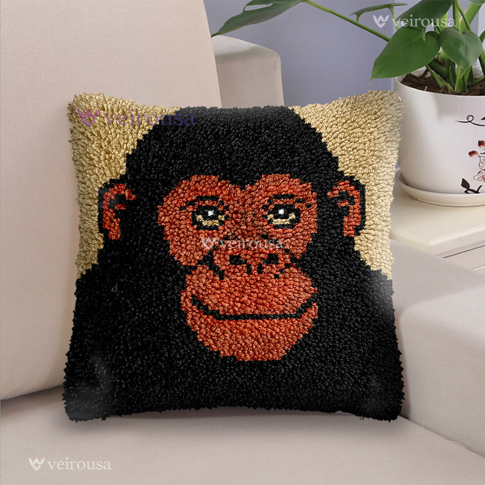 Veirousa Lovely Gorilla Latch Hook Pillow Kit