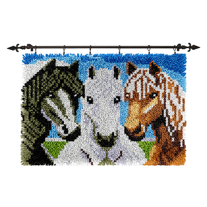Veirousa Three Horses Latch Hook Rug Kit