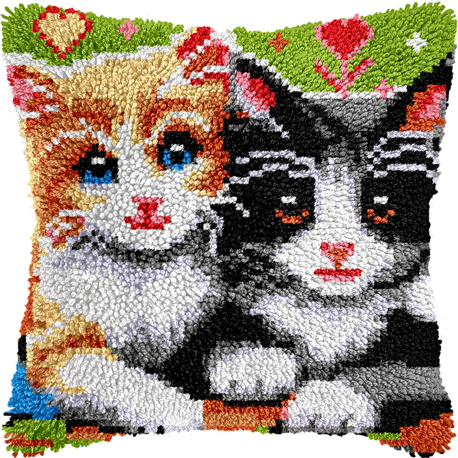 Veirousa Two Kittens Latch Hook Pillow Kit