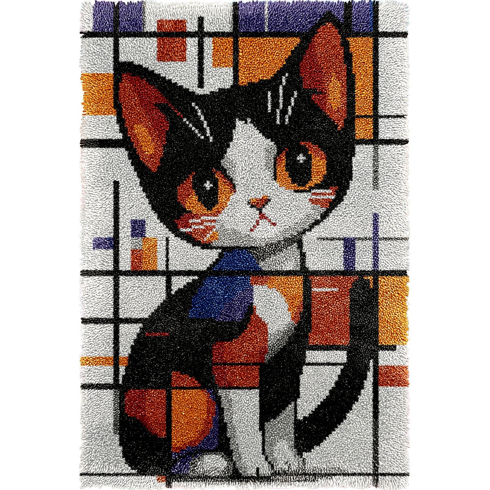 Veirousa Elegant Cat Latch Hook Rug Kit – Large Size DIY Craft